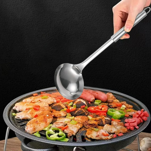 Stainless Steel Slotted Spoon Spatula for Cooking – Round Handle Kitchen Utensil, Comfortable , Dishwasher
