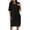 #1Black, variant on Ladies Spring And Summer Casual Work Dress Women Fashion O-Neck Pockets Button Dress Solid Long Sleeve Pocket Dress
