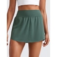 thumbnail image 2 of Falda CRZ YOGA de Cintura Alta con Abertura Lateral y Shorts Integrados para Correr, 2 of 5