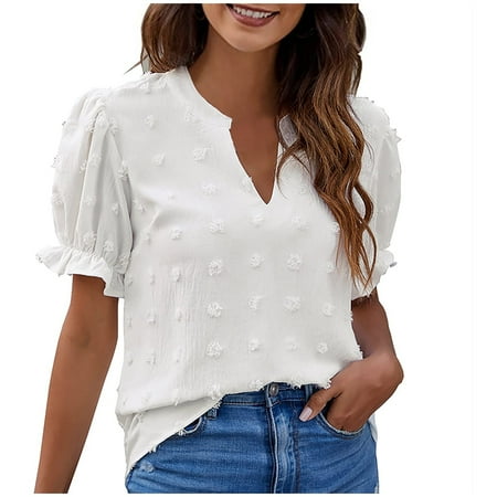 

Corset Top Maternity Shirts Women s Fashion Solid Color Casual Comfortable Short Sleeve V-neck Tops Blouse Womens Tank Tops Black Crop Top New Arrival White XL