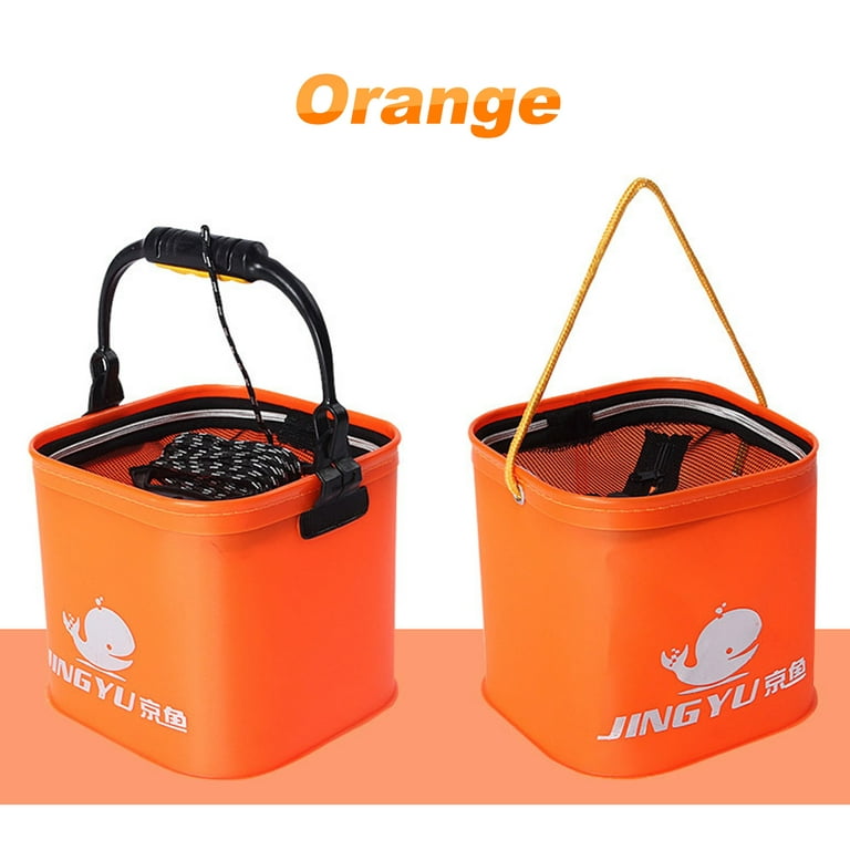 Cheers.US Fishing Bucket Foldable Fishing Bait Bucket Multifunctional  Portable Folding Fishing Minnow Bucket Fish Live Bait Container Outdoor  Camping