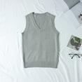 thumbnail image 2 of Dpytoraw Preppy Style V Neck Knitted Sweater Vest For Teen Girls School Casual Pullover Top, 2 of 3
