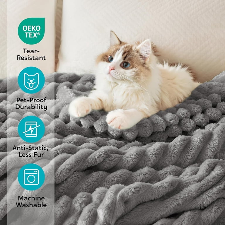 GPED, Twin Size Blanket, 60x80in, Gray, Microfiber Polyester