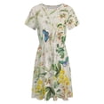 thumbnail image 4 of Summer Wild Plants Yellow Flowers And Butterflies Sundress Short Sleeve Dress Summer Women Clothes Dress for Women Dresses, 4 of 7