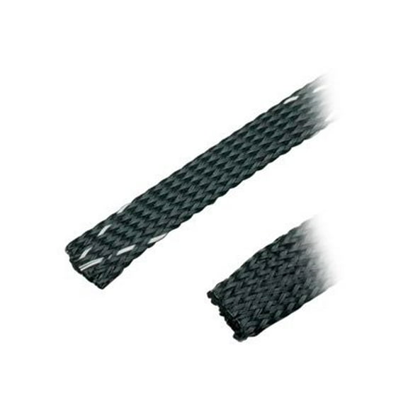 Braided Cable Sleeve, 1/2 in Inside Dia., 3/4 in Max Bundle Dia., 100 ft, Black