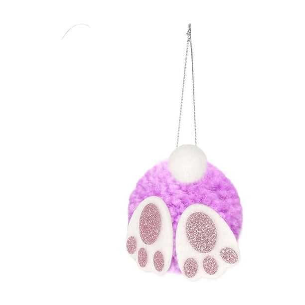 Decoraciones de Pascua, adornos de Pascua, regalos de Pascua, adornos de Pascua, lindos pompones con orejas de conejo y cola, decoraciones colgantes de Pascua, adornos de conejo peludo para árbol, cor
