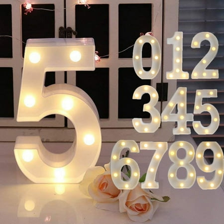 

Number from 0 to 9 Led Digital Night Light Light Up Letter LED Alphabet Number Plastic Battery Operated Party Sign Wedding Festival Stand Decoration
