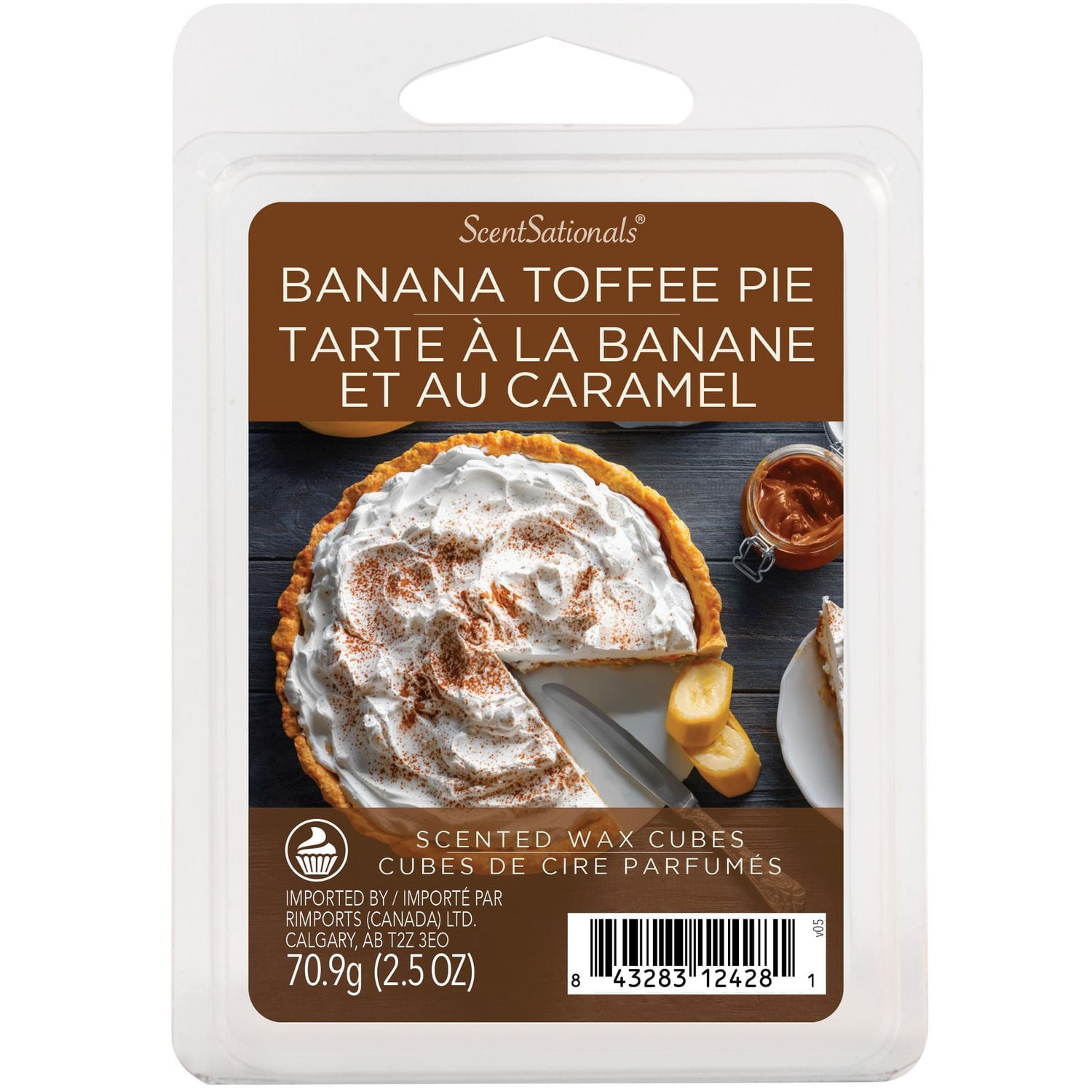 Cubes de cire parfumée ScentSationals - Tarte à la banane et au caramel 2,5 fois (70,9 g)