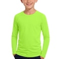 thumbnail image 2 of Boys Girls Long Sleeve Shirts Solid Color Fall Kids soft Crewneck T-Shirts Tops Casual Basic Tees 5-14Y Green 13-14Years, 2 of 7