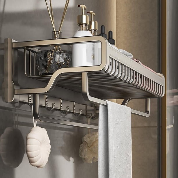 Toallero de pared sin perforaciones para inodoro, de aluminio, para pistola, con espacio para cenizas