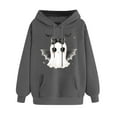 thumbnail image 4 of Craaazy Halloween Sweatshirt For Women Long Sleeve Hooded Tops With Pocket Halloween Printed Casual Loose Sweatshirt Gifts For Women, 4 of 4