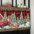 thumbnail image 6 of Truck Xman Gnomes Christmas Kitchen Curtain Valance, Window Curtain Valance Rod Pocket, Xmas Valances Window Treatment for Living Room Bedroom Bathroom Cafe (54x18 Red Black Bufflao Plaid), 6 of 6