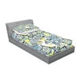 thumbnail image 2 of Ambesonne Floral Fitted Sheet & Pillow Sham Set, Mandala Vintage Style, Twin, Yellow Blue, 2 of 2
