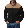 thumbnail image 1 of pstuiky camisas de manga larga para hombre, Camisa de manga larga con cuello alto, botones y bolsillos laterales para hombre salir tops xl, 1 of 8