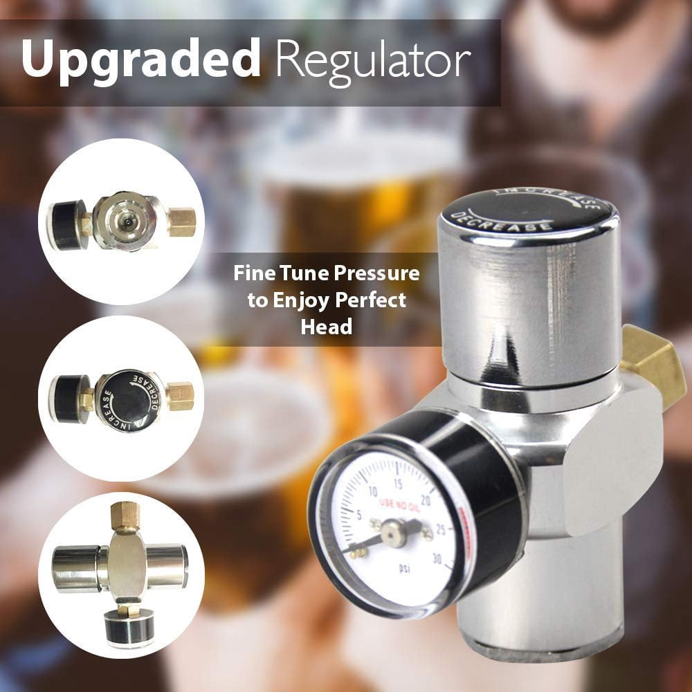 NutriChef Pressurized Growler Tap System - Stainless Steel Mini Keg Dispenser Portable Kegerator Kit - Co2 Pressure Regulator Keeps Carbonation for Craft Beer, Draft and Homebrew - PKBRTP100 (128oz)
