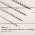 thumbnail image 4 of Uxcell 10Pcs Knitting Needle 2.25mm Diameter 5.9 Inches Length Stainless Steel, 4 of 6