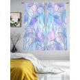 thumbnail image 2 of Stained Glass Sheer Curtains for Living Room Bedroom Blue Purple Floral Geometric Sheer Curtains 72 Inch Long 2 Panels Set Light Filtering Curtain Window Treatments Drapes for Dining Room, 2 of 6
