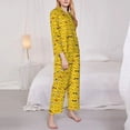 thumbnail image 2 of KLL Funny Ducks Print Women's Long Sleeve Pajamas with Pants Sleepwear Loungewear 2 Set-Large, 2 of 8