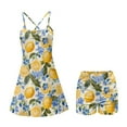 thumbnail image 5 of Yuyamidu Lemon Summer Athletic Dress with Built in Shorts for Sports Blue Flowers Tennis Dress with Shorts, Breathable Cross Backless Golf Dresses Size M, 5 of 7