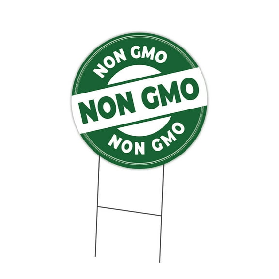 SignMission Corrugated Plastic Sign With Double Sided Image 16" Circular - Farmer's Market Non Gmo | Coroplast Yard Sign With Stake |  Made in the USA