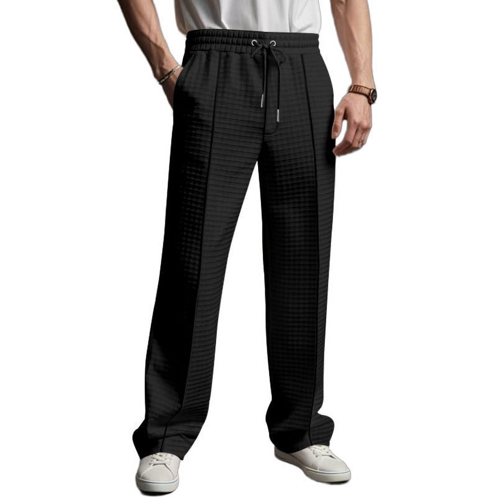 Pants Pantalon Tall Homme Tall Elastic Waist Tapered Fit Pleated