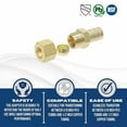 thumbnail image 3 of XFITTING 10 Pieces 1/2" Pex X 3/8" OD Compression Straight Adapter, Brass, NSF, Pex B, 3 of 7