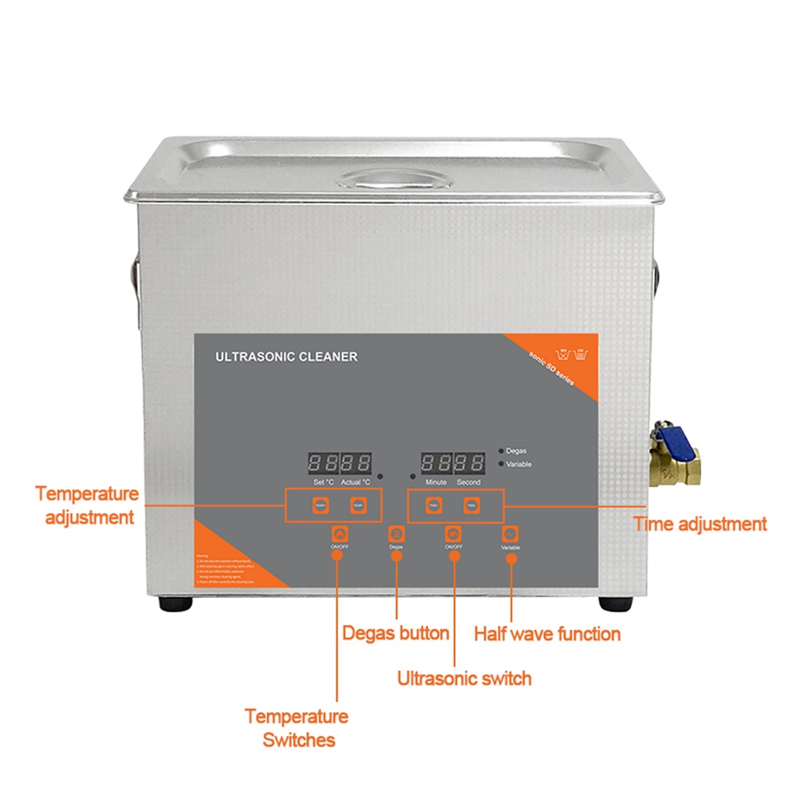 Digital Ultrasonic Cleaner Bath Heated Timer Degas For Vinyl Record Carburetor Injector Brass Auto Parts Engine 6L 180W ,Strong Cleaning