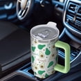 thumbnail image 4 of 40oz Stainless Steel Tumbler Avocado Vacuum Insulated Travel Cup with Handle Flip Straw Lid Leak Proof Gift for Him Her, 4 of 5