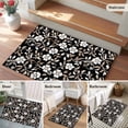 thumbnail image 5 of 2x3 Ft Entryway Area Rug, Black White Floral Kitchen Rug Runner Washable Floor Mat, Farmhouse Vintage Botanical Leaves Non Slip Indoor Door Mat Throw Carpet for Bathroom Living Room Bedroom, 5 of 8