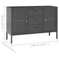 thumbnail image 2 of vidaXL Sideboard Anthracite 41.3"x13.8"x27.6" Steel and Tempered Glass, 2 of 11