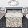 thumbnail image 3 of Designart 'Mint Bouquet of Flowers in White Red & Yellow' Traditional Duvet Cover Set, 3 of 4