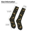 thumbnail image 5 of Fotbe Christmas Gold Deers1 print Women's Men's Novelty Crew Socks Cotton Socks Knee High Socks for Walking,Running,Nurses,Pregnancy, 5 of 9