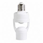 360° Motion Sensor Light Bulb Adapter, E26/E27 Universal Smart Light Socket with Adjustable Timer & Day/Night Auto Mode, Automatic Motion Activated Lamp Holder for Indoor LED Bulbs