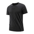 thumbnail image 1 of Men's Summer Solid Color Ice Silk Round Neck Quick Drying T-Shirt - Lightweight and Stylish, 1 of 5