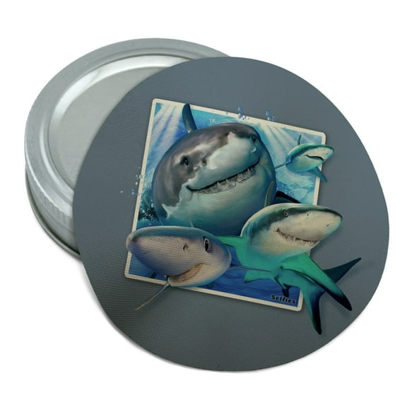 Sharks Ocean Selfie Picture Round Rubber Non-Slip Jar Gripper Lid Opener