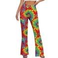 thumbnail image 4 of CHUMUD High Waist Workout Pants for Petite Women Boho Stretchy Floral Gym Flare Pants Tummy Control Yoga Pants Outdoor, 4 of 9