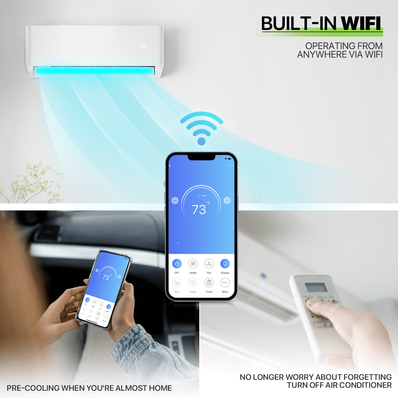 Magshion 9000 BTU 23 SEER2 Ductless Mini-Split Heat Pump Air Conditioner, Cools Up to 400 Sq.Ft., 115V AC Unit with Condenser, 4-in-1 Filter & Remote Control
