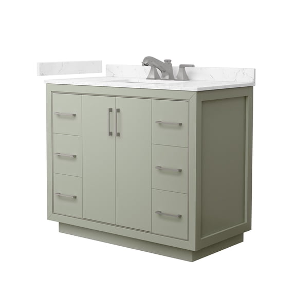 Wyndham Collection Wcf1111-42S-Vca-Us3mxx Icon 42" Free Standing Single Basin Vanity Set -