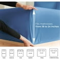 thumbnail image 4 of CGK Linens 4-Piece Extra Deep Pocket Sheet Set With Extra Matching Pillowcases - Twin Size Bed Sheets Fits 18"-24" Mattresses, Denim Blue, 4 of 7