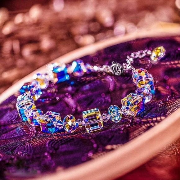 WYW Beaux Lridescentes Auroras Borealiss Élémentals Cristal Bracelet Bijoux Cadeau pour les Amis et les Amoureux Cadeaux d'Anniversaire de Noël pour Maman et Femme