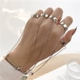 thumbnail image 5 of Pulsera Gótica Punk Rock Pulsera Mano Con Cadenas Y Anillos, 5 of 5