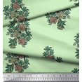thumbnail image 3 of Soimoi Poly Georgette Fabric Leaves & Floral Block Printed Craft Fabric by The Yard 52 Inch Wide, 3 of 3