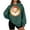 Green, variant on Sweatshirt for Women Oversized Christmas Santa Claus Plush Shirt Crew Neck Long Sleeve Pullover Loose Tops