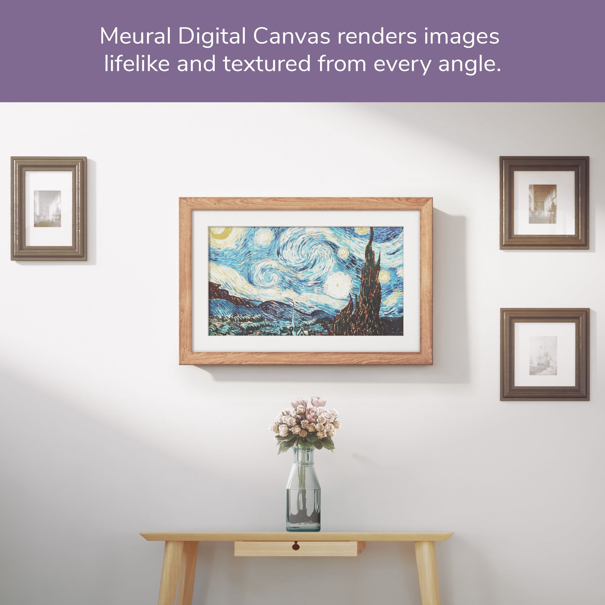 Meural Canvas 27? ? Winslow Walnut | WiFi connected smart art frame, Powered by NETGEAR (MC227HW-100PAS)