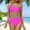 Red, variant on Women High Waisted Bikini Set One Shoulder Two Piece Swimsuits Color Block Bathing Suits With Swimwear Bottom Junior Bathing Suits One Pi3ce Swimsuit Swimwear Women Shorts Long Board Shorts Women's