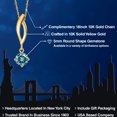 thumbnail image 2 of Gem Stone King 10K Yellow Gold Blue Moissanite Pendant Necklace for Women | 0.50 Cttw | Gemstone Birthstone | Round 5MM | With 18 inch Chain, 2 of 6