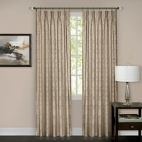 2-Pack 98% Blackout Pinch Pleat Window Privacy Curtain Rod Pocket or Tie-Back Panels: 34" x 84", Pinch Pleat Panel, Tan