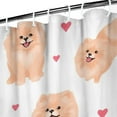 thumbnail image 3 of Pomeranian Dogs with Hearts Shower Curtain 36"x72" ,Bathroom Decorative Shower Curtains Set with 12 Hooks,Modern Waterproof Washable Shower Curtain, 3 of 6