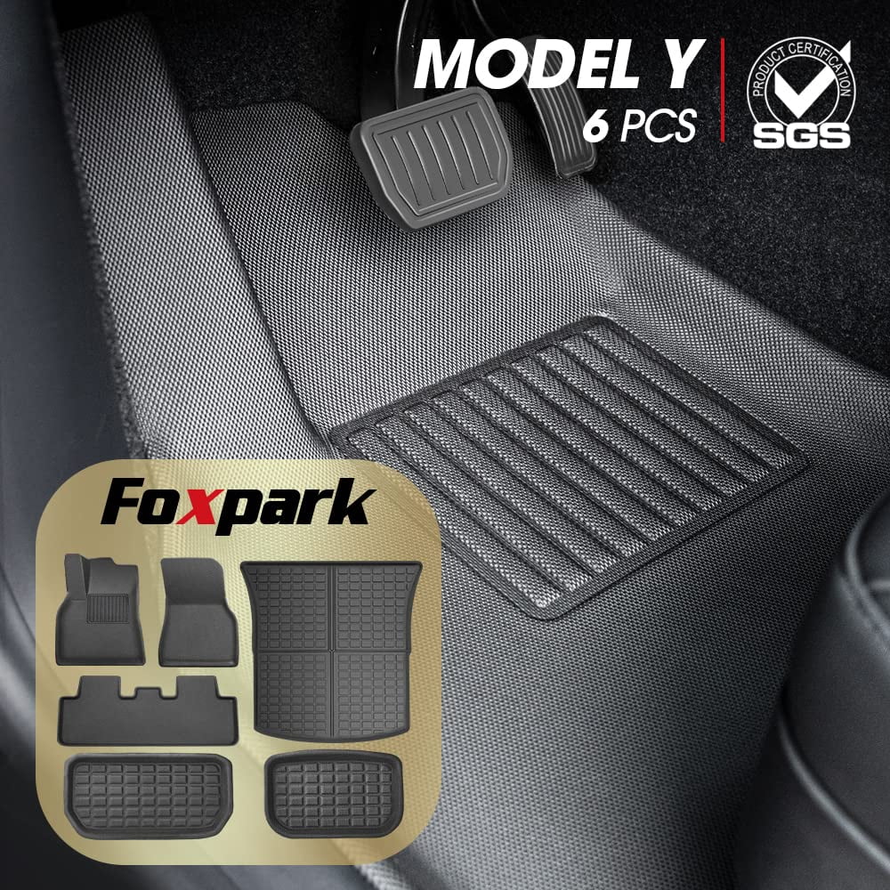 Buy Foxpark All Weather TPE Floor Mats for Tesla Model Y 5 Seats 2022