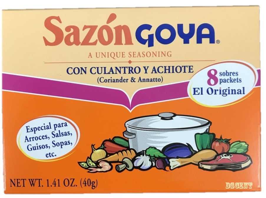 Goya Sazon Con Culantro Y Achiote - Seasoning Coriander & Annatto 1.41 oz 3 Pack